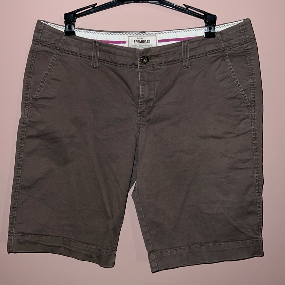 Khaki Brown low rise Bermuda shorts. very soft barely worn